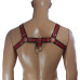 Bulldog red & black chest harness